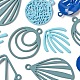 24Pcs 6 Style Blue Series Spray Painted Alloy Pendants FIND-LS0001-62-4