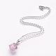 925 Sterling Silver Glass Pendant Necklaces NJEW-P186-02-1