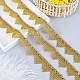 GORGECRAFT 5 Yards Metallic Lace Trim 1.5 Inch Width Gimp Braid Fringe Gold Embroidery Venice Ribbon Edge with Sequins Triangle Craft Sewing Garment Accessory for Wedding Costume Clothing Decor OCOR-WH0077-57A-3