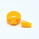 Imitation Amber Resin 3-Hole Guru Beads for Buddhist Jewelry Making RESI-A010A-A-01-1