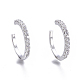 Brass Micro Pave Clear Cubic Zirconia Cuff Earrings EJEW-I249-15P-1