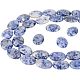 2 нити плоских овальных бусин из натуральной голубой яшмы с пятнами G-NB0003-78-1