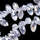 Glas facettierte Tropfen Perlen Stränge galvanisieren EGLA-D014-01-2