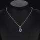 Silver Plated Brass Cubic Zirconia Double Heart Pendant Necklaces NJEW-BB02951-A-5