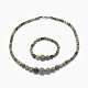 Natural Dendritic Jasper/Chohua Jasper Graduated Beads Necklaces and Bracelets Jewelry Sets SJEW-L132-08-1
