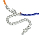 Collier de perles de verre rondelle à facettes pour femme NJEW-M208-02C-5