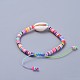 Eco-Friendly Handmade Polymer Clay Heishi Beads Braided Bracelets BJEW-JB04318-05-4