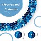 Olycraft 129 pièce/3 brins de perles d'agate en dentelle bleue naturelle de 8 mm G-OC0004-34-2