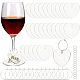 キットを作るsunnyclue diyハートワイングラスチャーム  透明アクリルディスクチャーム付き  真鍮のワイングラスのチャームリング  プラチナ DIY-SC0021-51-1
