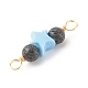 Natural Lava Rock & Acrylic Beads Links Connectors PALLOY-JF01143-3