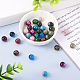 100Pcs 10 Colors Two Tone Opaque Resin Beads RESI-TA0001-45-5