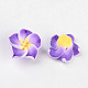 Plumeria hecha a mano de arcilla polimérica flor 3D abalorios CLAY-Q192-12mm-M-3