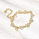 Браслеты-цепочки из латуни с микропаве из кубических цирконий в форме сердца BJEW-L715-01G-01-3