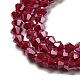 Brins de perles de verre galvanisées de couleur unie opaque GLAA-F029-P4mm-C01-3