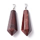 Natural Red Tiger Eye Pointed Pendants G-I314-02P-11-2