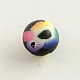 Handmade Flower Pattern Polymer Clay Round Beads CLAY-Q172-15-2