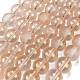 Нити матовых прозрачных стеклянных бусин GLAA-P065-10mm-05-2