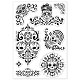 GLOBLELAND Halloween Clear Stamps Skeleton Skull Lace Corner Silicone Clear Stamp Seals for Cards Making DIY Scrapbooking Photo Journal Album Decoration DIY-WH0167-56-903-8