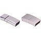 PandaHall Elite 2pcs 304 Stainless Steel Matte Magnetic Bracelet Clasps for Jewelry Making STAS-PH0018-11-1