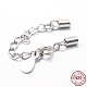 Rhodium Plated 925 Sterling Silver Cord Ends STER-I016-129D-1