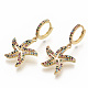 Brass Micro Pave Colorful Cubic Zirconia Dangle Hoop Earrings EJEW-S208-088-2