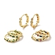 Латунные микро проложить серьги обруча кубического циркония EJEW-P322-02G-4