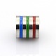 Nice Big Hole 304 Stainless Steel Enamel Column with Multi-Color Line Beads STAS-O041-01A-1