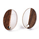 Accessoires de boucles d'oreilles en résine et bois de noyer MAK-N032-004A-3