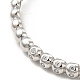 Clear Cubic Zirconia Beaded Cuff Bangle with Clasps BJEW-E073-08P-2