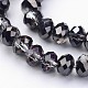 Half Plated Faceted Rondelle Electroplate Glass Beads Strands GLAA-A024D-HP02-1