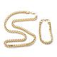 Ion Plating(IP) 304 Stainless Steel Wheat Chain Bracelets & Necklaces Jewelry Sets SJEW-B019-04D-G-1