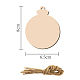 10шт плоские круглые необработанные деревянные вырезы украшения WOCR-PW0002-26N-1