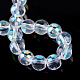 Half Plated Transparent Glass Beads Strands EGLA-Q062-8mm-B03-3