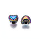 Placage en rack perles en alliage de couleur arc-en-ciel PALLOY-S180-341-3
