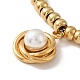 Vakuumbeschichtung 201 ineinandergreifender Knoten aus Edelstahl mit Kunststoffperle Charm-Armband mit runden Perlen für Damen BJEW-B057-01G-2