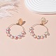 Boucles d'oreilles faites à la main avec perles de rocaille et grand cercle EJEW-JE04688-04-2