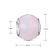 Tinysand925スターリングシルバーの幾何学的ファセット  ライトピンクのガラスrondelleヨーロッパのビーズ  11.06x9.65mm  穴：4.38mm TS-C-159-2