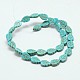 Synthetical Dyed Turquoise Leaf Bead Strand G-P084-14mm-03I-2