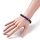 Stretch-Armband aus natürlichem Lapislazuli (gefärbt) und Tigerauge mit runden Perlen für Frauen und Mädchen BJEW-JB07261-05-3