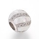 Perles européennes en laiton avec zircone cubique de micro pave ZIRC-E159-06-3