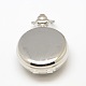作る懐中時計のネックレスのための開閉可能なフラットラウンド合金馬印刷磁器のクォーツ時計ヘッド  プラチナ  40x29.5x15mm WACH-M111-09-3
