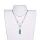 Natural & Synthetic Mixed Stone Pendant Tiered Necklaces NJEW-JN02414-5