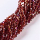1 Strand Faceted Bicone Half Plated Electroplate Glass Beads Strands X-EGLA-J026-3mm-H12-1