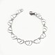 Bracelets avec chaîne à maillons cœur à cœur en 304 acier inoxydable BJEW-N280-12P-1