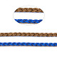 編組puレザーコード  ブレスレットネックレスジュエリー作り用  ブルー  5x2mm  約54.68ヤード（50m）/バンドル LC-S018-10F-3