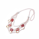 Glass Bib Statement Necklaces with Gemstone Beads NJEW-S413-07-1