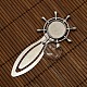 18mm Clear Domed Glass Cabochon Cover for Antique Silver DIY Alloy Portrait Helm Bookmark Making DIY-X0119-AS-NR-3