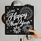 FINGERINSPIRE Happy New Year Fireworks Stencil 30x30cm Large Reusable Christmas Fireworks Drawing Stencil PET Painting Templates Happy New Year Stencil for Wall DIY-WH0172-818-7