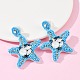 Серьги-гвоздики из стеклянных бусин в форме морской звезды EJEW-S273-03-3