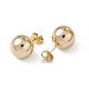 Rack Plating Brass Round Ball Stud Earrings for Women EJEW-F294-08F-G-1
